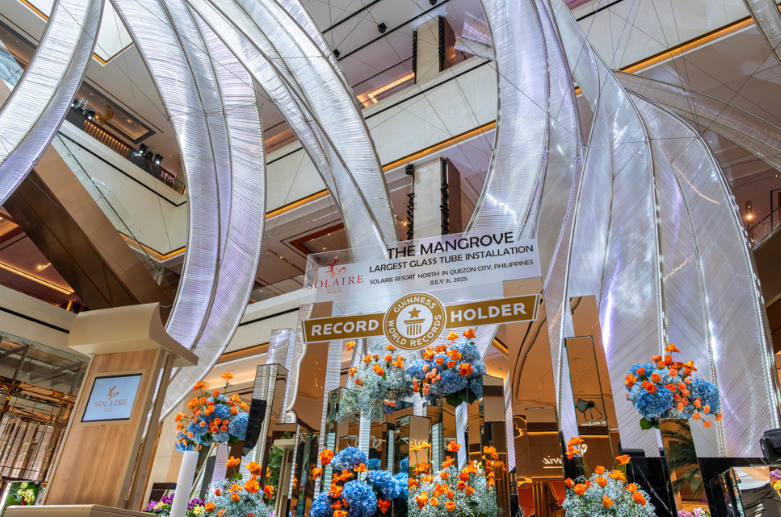 The Mangrove at Solaire Resort North stands as an official GUINNESS WORLD RECORDS™ Title Holder as the Largest Glass Tube Installation